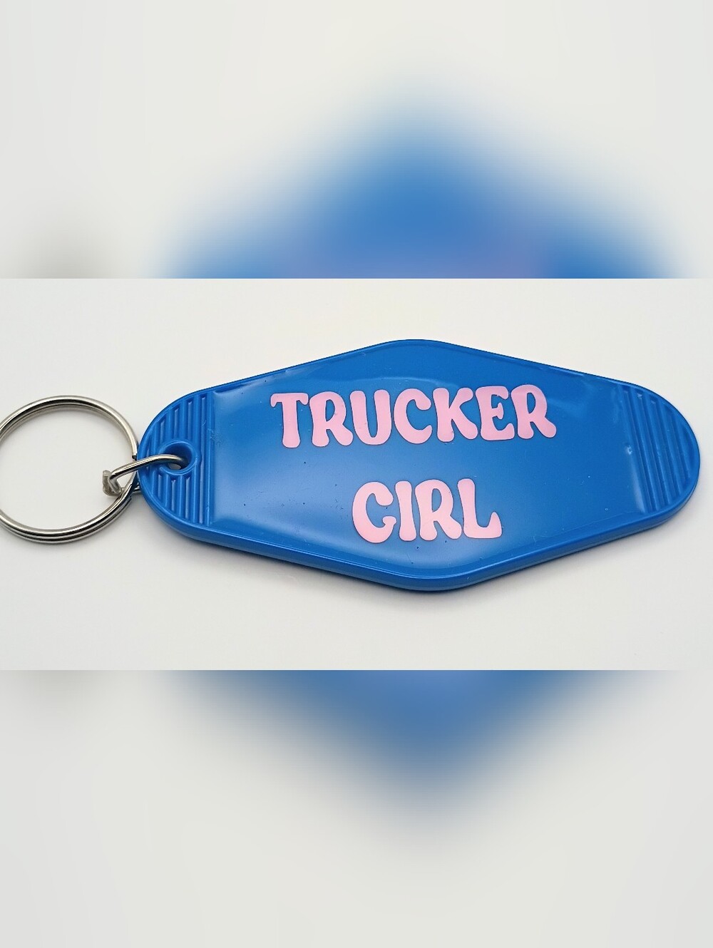Blue 'Trucker Girl' Keychain Key & Card Holder